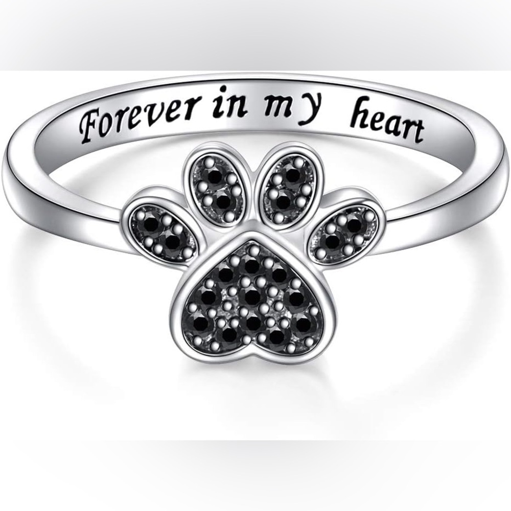 Silver Paw Print Ring